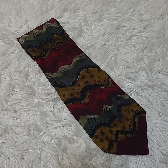 J. GARCIA "Feeding the Light" Collection 15 100% Silk Abstract Tie 58” x 4" - Picture 1 of 6